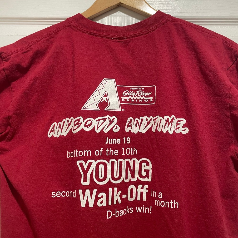 Arizona Diamondbacks Mens T-Shirt Large Red Cotton MLB Chris Young Walk-Off Tee - Picture 3 of 7